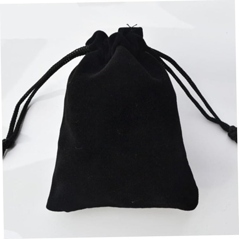 Black Velvet Drawstring Jewelry Pouches 2 Pack for Travel Display Wedding Party - Image 4
